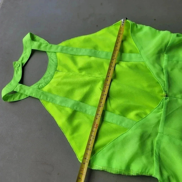 Very J Yellow Women's Halter Front Keyhole Open Back Polyester Short Romper M - Picture 8 of 15